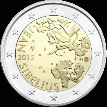 Finland 2 euro 2015 Jean Sibelius UNC